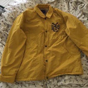 Aeropostale Fur Lined Coach Jacket Mustard Yellow